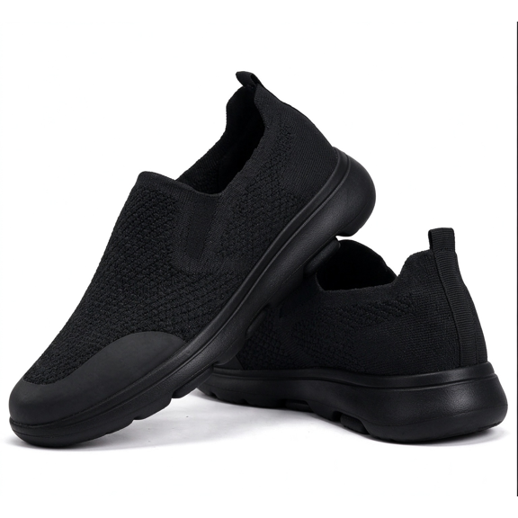 LANCROP Men's Breathable Mesh Slip on Walking Loafers, Lightweight Platform Casual Shoes