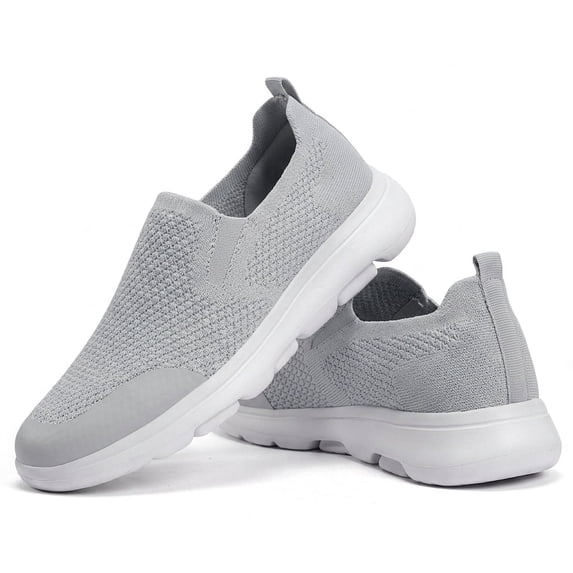 LANCROP Men's Breathable Mesh Slip on Walking Loafers, Lightweight Platform Casual Shoes