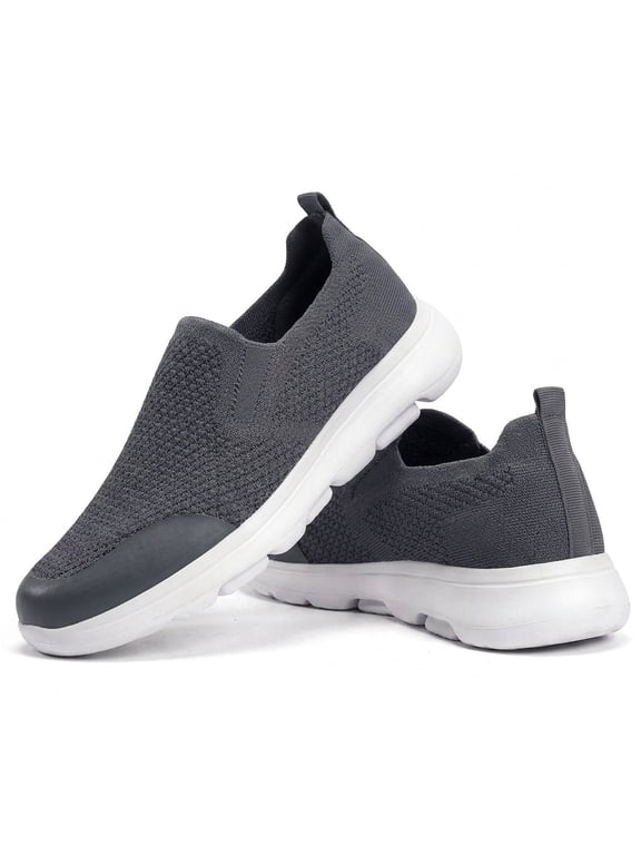 Men's Breathable Mesh Slip on Walking Loafers, Lightweight Platform Casual Shoes