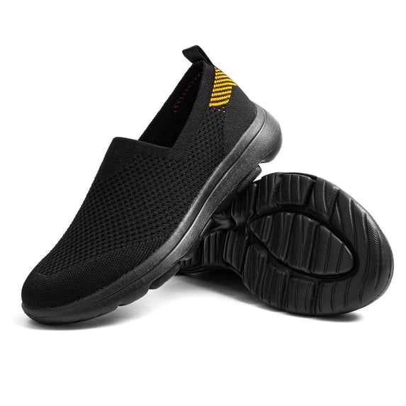 LANCROP Women Round Toe Knit Slip On Athletic Sneakers, Lightweight Soft Shoes for Daily Walking