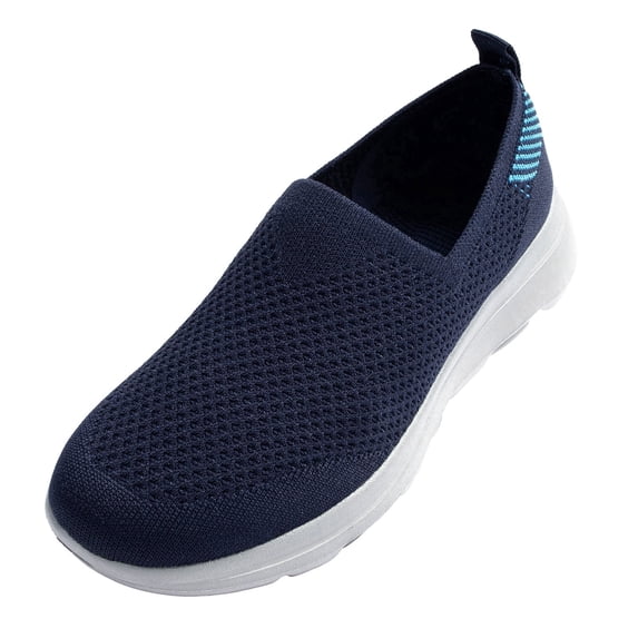 LANCROP Women Round Toe Knit Ballet Flats Lightweight Soft Flats Slip On Shoes