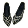 thumbnail image 1 of LANCROP Women's Pointed Toe Leopard Flats Slip On Mesh Ballet Flats Low Wedge Business Soft Shoes, 1 of 9