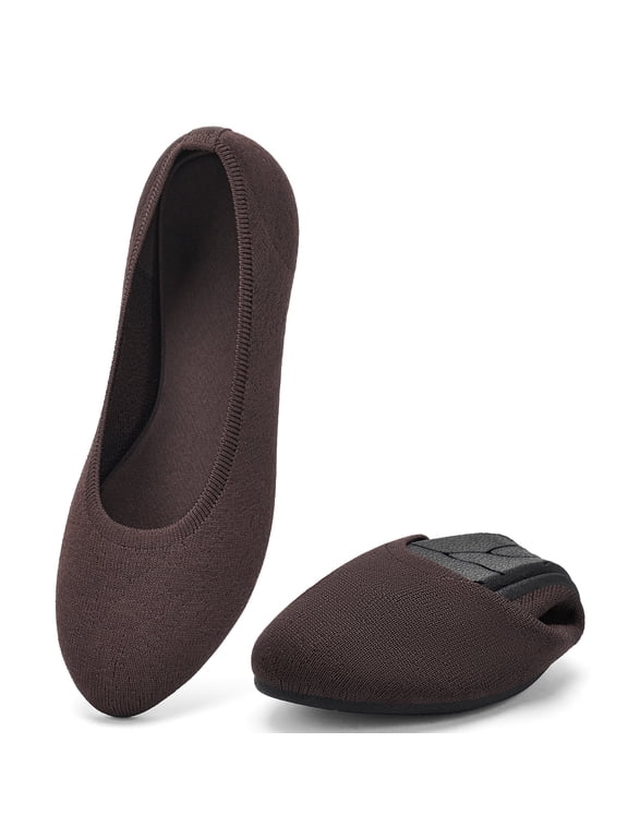Women's Round Toe Knit Ballet Flats Breathable Slip On Skin Friendly Flats
