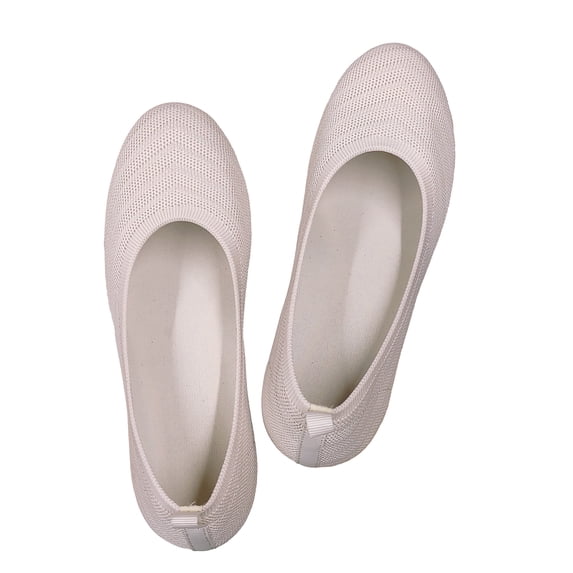 LANCROP Women's Round Toe Knit Ballet Flats Lightweight Soft Slip On Shoes