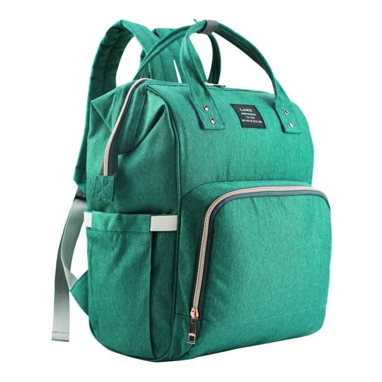 LAND Diaper Bag Backpack Large Capacity Travel Backpack Nappy Bags Nursing Bag for Baby Green Color