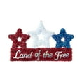 thumbnail image 1 of 4th of July, Patriotic Land of the Free Tinsel Sign, Red/White/Blue, 19" x 12.5", by Way To Celebrate, 1 of 5