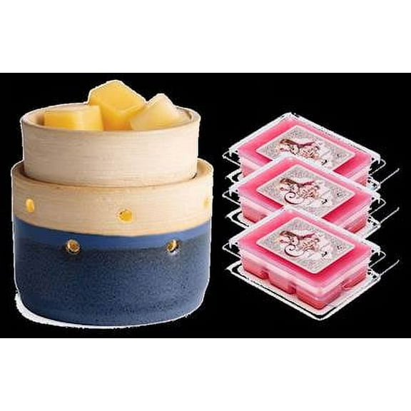 LAND and SEA Candle Warmer and Dish Fragrance Warmer Gift Set with 3 Courtneys Wax Melts - MULBERRY