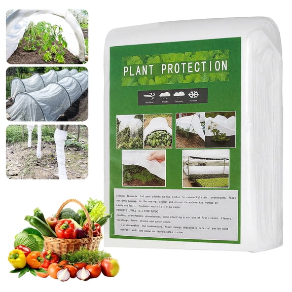 LANDLIT Plant Covers Freeze Protection 10 x 33 Ft, 1.05 oz/yd² Thicker Frost Cloths Blankets for Outdoor Plants, Plant Covers for Winter, Garden Floating Row Cover (White)