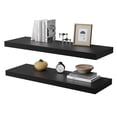 thumbnail image 1 of LANDMOK 10 Inch Deep Floating Shelf, 24 x10 Inch Large Wall Mounted Shelf for Kitchen, Bathroom, Living Room, Black (2 Pack), 1 of 8