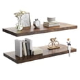 thumbnail image 1 of LANDMOK 10 Inch Deep Floating Shelf, 30 x10 Inch Large Wall Mounted Shelf for Kitchen, Bathroom, Living Room, Rustic Brown (2 Pack), 1 of 9