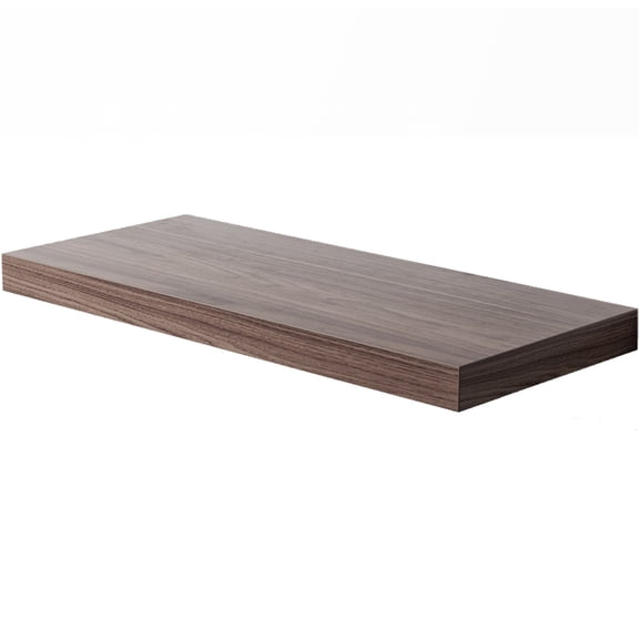 LANDMOK 12.7 Inch Deep Floating Shelf, 36 x12 Inch Large Wall Mounted Shelf for Kitchen, Bathroom, Living Room, Walnut (1 Pack)