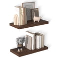 thumbnail image 1 of LANDMOK 12 Inch Deep Floating Shelf, 24 x12 Inch Large Wall Mounted Shelf for Kitchen, Bathroom, Living Room, Walnut (2 Pack), 1 of 7
