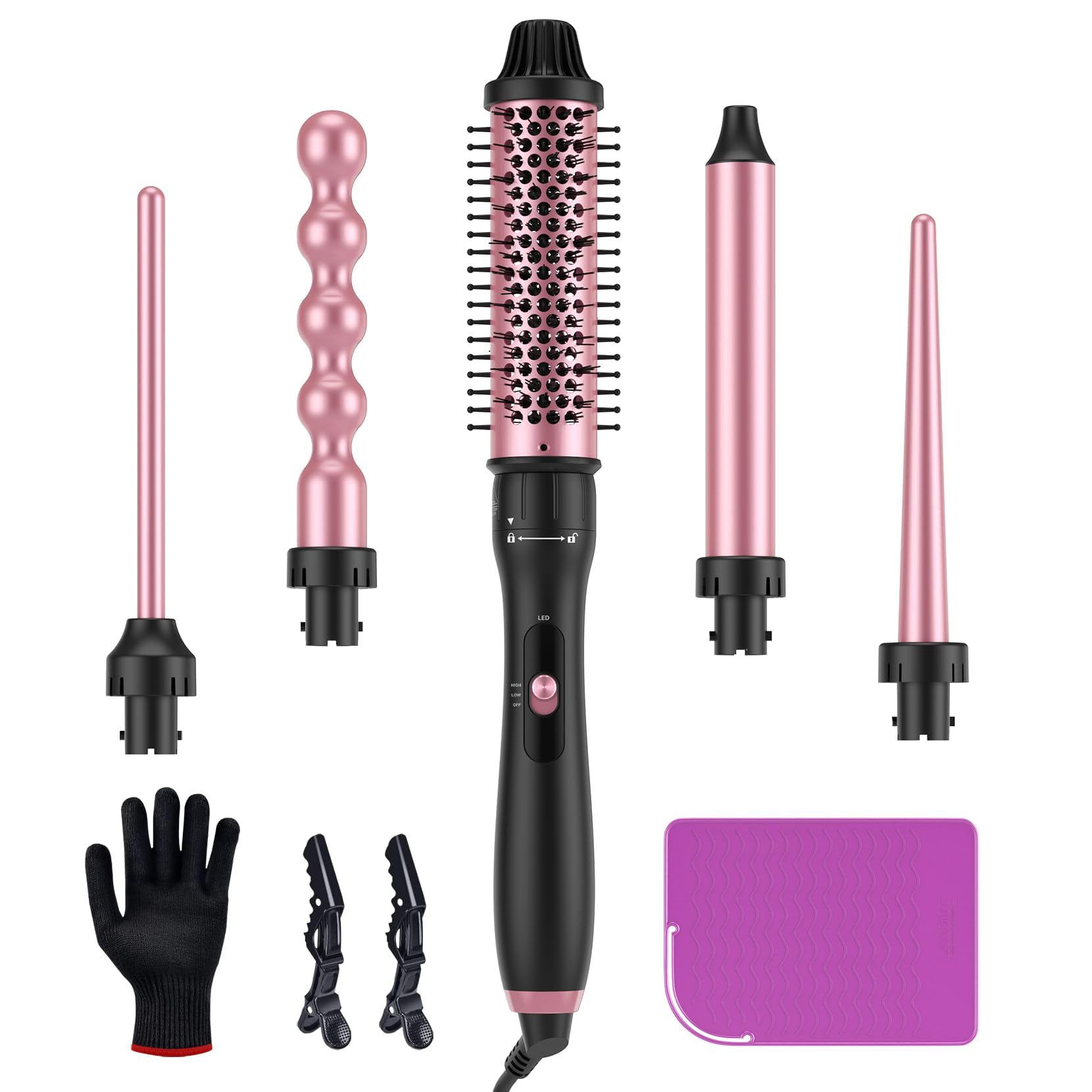 Curling Iron, 6 In 1 Curling Wand Set With Hair Straightener - View #12