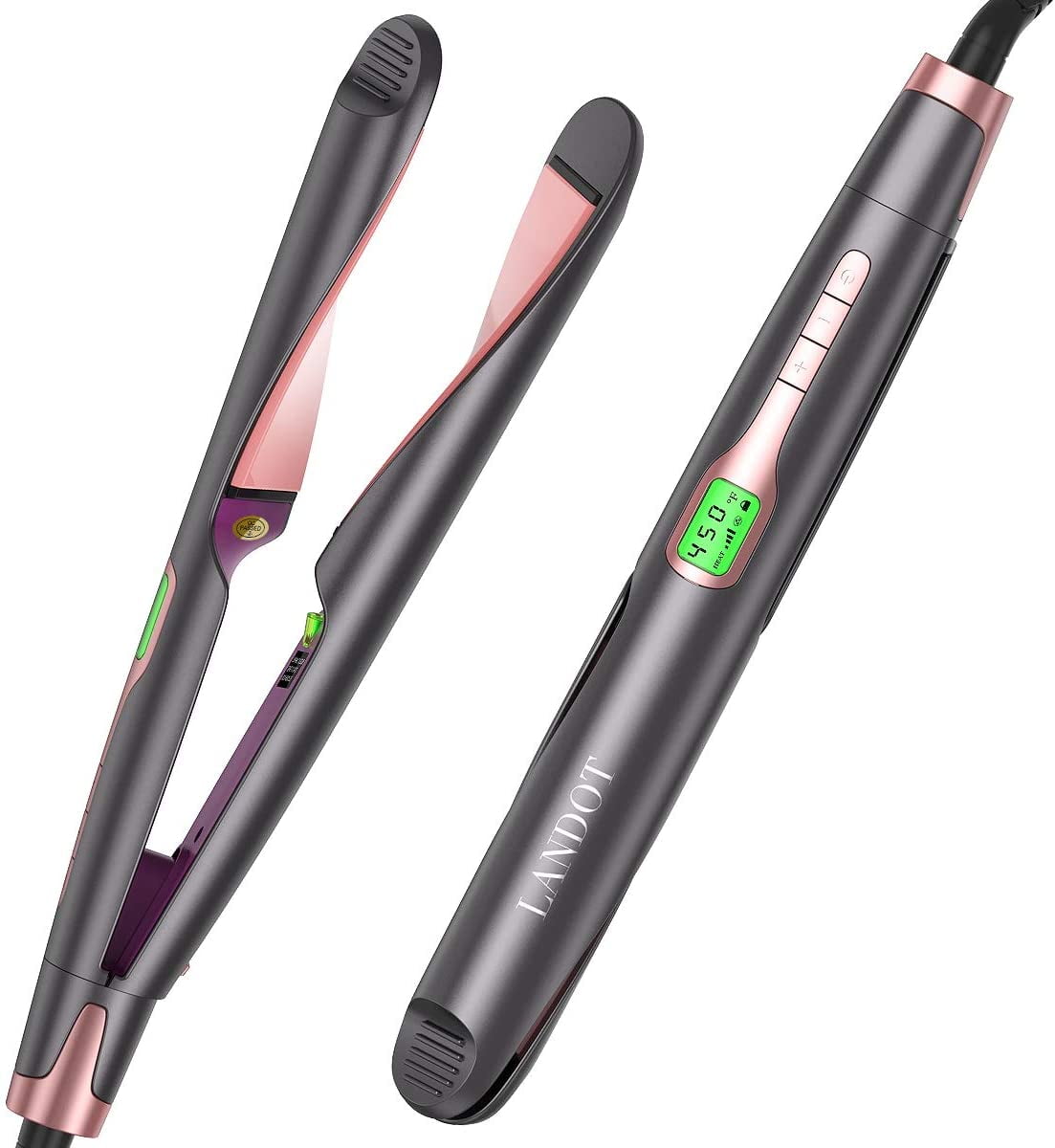 LANDOT Hair Straightener and Curler 2 in 1 Twist Straightening