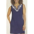 thumbnail image 1 of LANDS END Ladies' Embroidered Sleeveless Dress, Navy Medium, 1 of 1