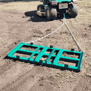 LANDZIE Drag Harrow Driveway Grader Landscape Power Rake for ATV, UTV, Tractor, Mower - 4 ft Reinforced Steel Two 2 ft Sections - Tow Behind Yard Lawn Leveling Tool with 4 ft Heavy Duty Chain