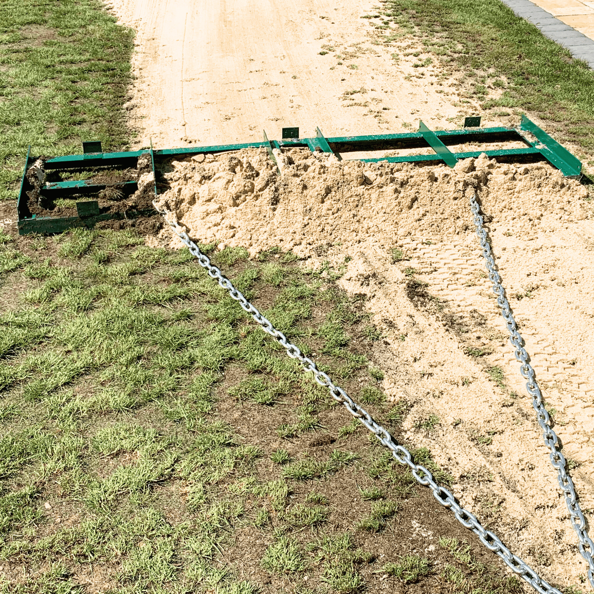 4 Ft /6 FT/8 FT Drag Harrow Driveway Grader, Heavy Duty Power Rake With 6 FT Chain, Tow Behind Lawn Rake For ATV, UTV, Tractor, Mower, Land Leveler