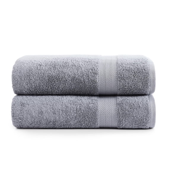 LANE LINEN Large Bath Sheets Set of 2 - 100% Cotton, 35x66 in, Soft, Quick-Dry & Absorbent - Grey