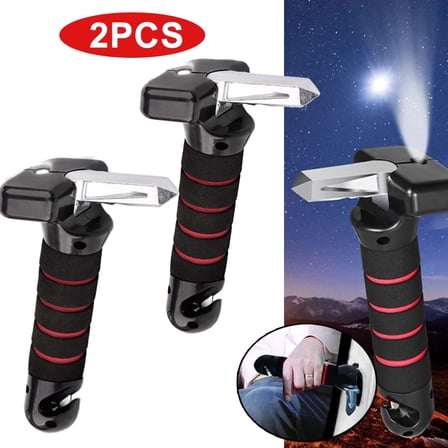 LANFENG 1Pcs Auto Cane Grab Bar Car Assist Handle 4 in 1 Vehicle Support Handle with LED Flashlight Seatbelt Cutter Window Breaker Auto Cane Grab Bar for Elderly Injured Handicapped Could