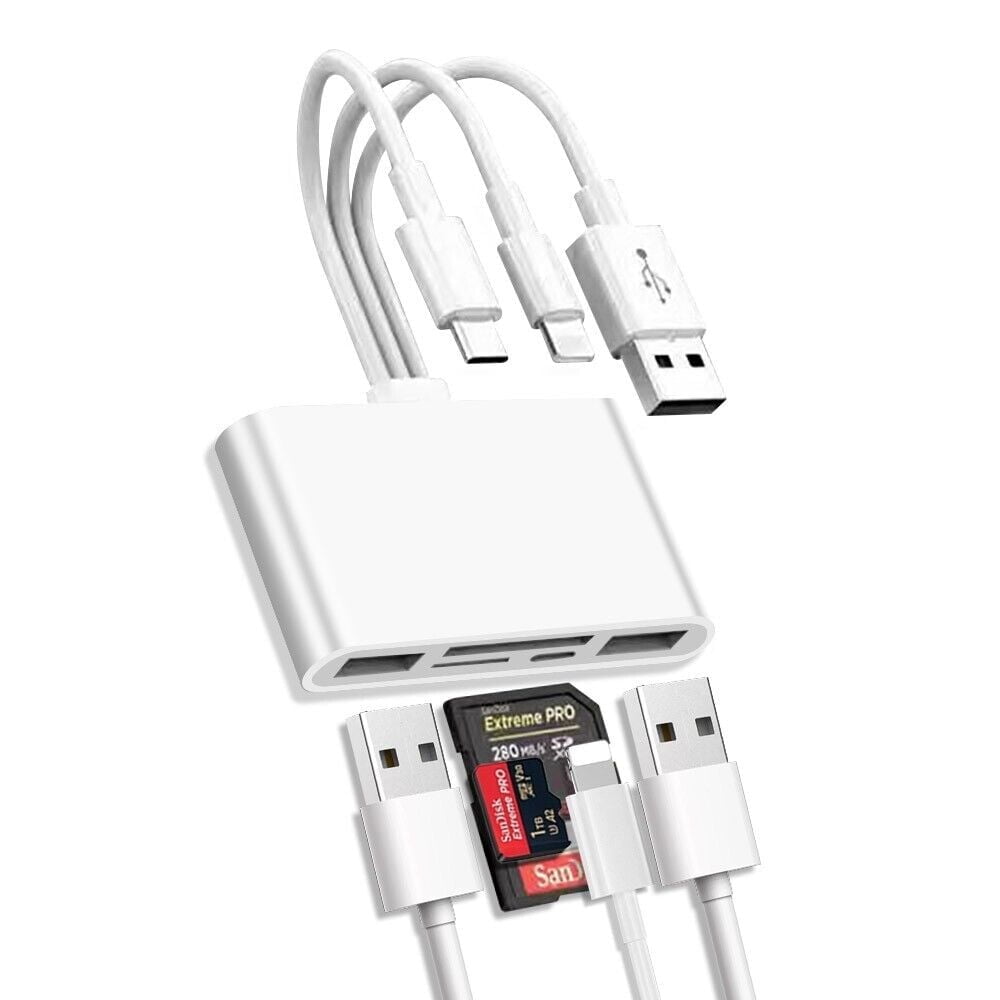 USB 3.0 Multi Card Reader 5-in-1 Memory Card Reader USB OTG Adapter SD Card Reader For Iphone Ipad Usb C And Usb A Devices With Micro Sd Card Slots Supports Sd Micro
