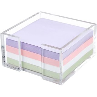 Wedo Cristallic Clear Cubic Note Holder With Paper Sheets | Transparent Acrylic Memo Pad Stand