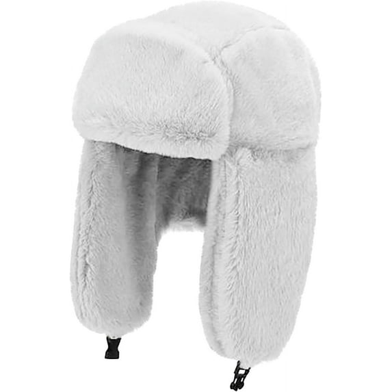 LANFENG Adults Winter Cozy Plush Trapper Russian Hat, Windproof Full Hood Earflap Hat Warm Ski Hunting Cycling Trapper Hats
