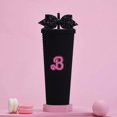 thumbnail image 1 of LANFENG Black Pink Studded Tumbler, Bling Bling Pink Cup, Pink Water Bottle With Straw, Movie Merch, 24oz Double Wall Insulated Tumbler for Women and Men, 1 of 5