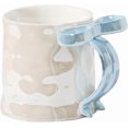 thumbnail image 1 of LANFENG Bowknot Ceramic Mug 12oz Coffee Mug with Bow Handle Elegant Coffee Cup for Women & Couples for Valentines Day Anniversary Birthday, 1 of 8