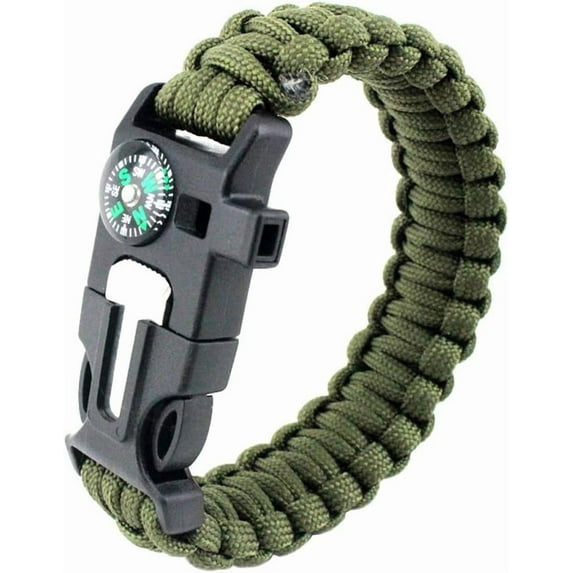 LANFENG Bracelet, 5 in 1 New 7 Core Paracord Emergency Sports Wristband Gear Kit Waterproof Compass, Rescue Whistle, Fire Starter Multi-Tool