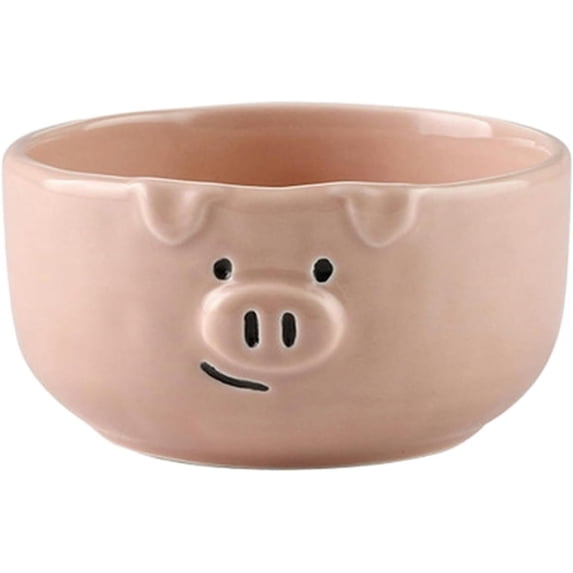 LANFENG Cute Pink Piglet Ceramic Bowl for Breakfast - Nordic Style Tableware Perfect for Small Dishes and Creative Dining Experience