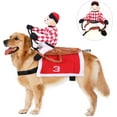 thumbnail image 1 of LANFENG Dog Halloween Costume Cowboy Rider Costume for Dogs Knight Style Funny Dog Clothes Amazing Dog Pet Suit Party Pet Costume for All Dogs Cats, 1 of 9