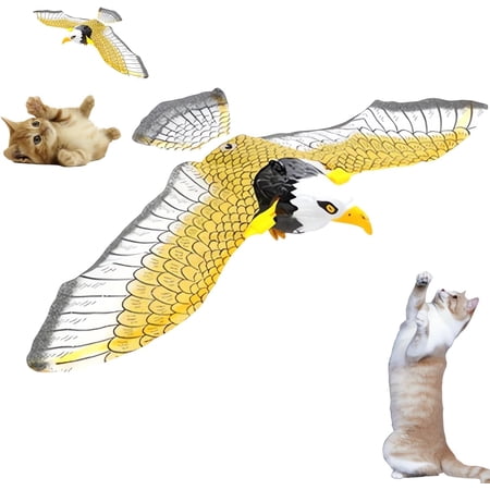 LANFENG Flying Bird Cat Toy, Automatic Hanging Eagle Flying Bird Funny Interactive, Simulation Bird Parrot Interactive Cat Toy, Electric Door Ceiling Toy Supplies for Cat Play Chase
