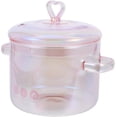 thumbnail image 1 of LANFENG Glass Cooking Pot with Cover and Handle - 1.5L/50oz Stovetop Cooking Pot with Lid Heat Resistant Glass Saucepan High Borosilicate Glass Cookware Simmer Pot Clear Soup Pot - Pink, 20x15cm, 1 of 9