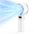 thumbnail image 1 of LANFENG Handheld Fan with Ice Compress Portable Mini Jet Fan Bladeless Stepless Speed Turbo Cooling Summer 5200mAh Lightweight White, 1 of 8