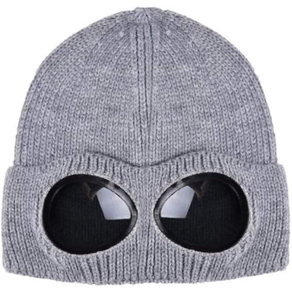 LANFENG Hat Unisex Fleece Ski Caps Beanie Winter Hat with Goggles Knit Warm Wool Hats Snow Ski Skull Outdoor Cap