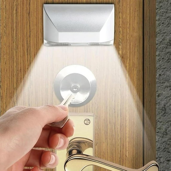 LANFENG Keyhole Light by Battery Operated Auto Sensor Motion Detector Light with 4 LED lamp for Key Hole/Door Lock Kitchen Hallway Stairway (Gold)