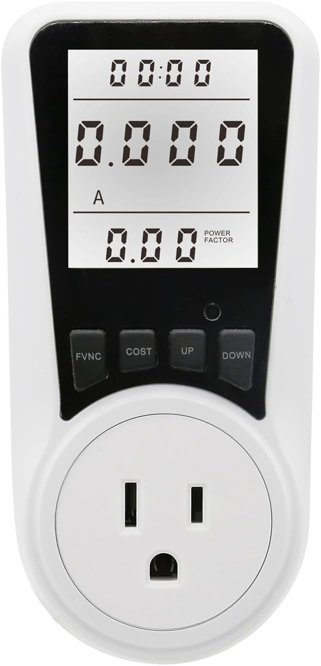 LANFENG LCD Display Electricity Usage Power Meter Socket Energy Watt ...