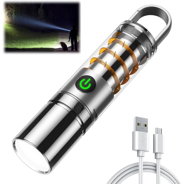 LANFENG LED Rechargeable Flashlight 30,000 Lumens USB-C High Power 6 ...