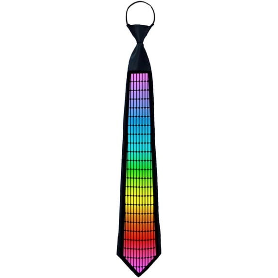 LANFENG Light Up Tie, Novelty Shining Ties Follow Music Flash, Glow Party Accessory Perfect for Rave Parties