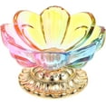 thumbnail image 1 of LANFENG Lotus Glass Fruit Tray Buddhist Plate Offering Bowl Tabletop Footed Fruit Plates Art Glass Bowl for Kitchen Centerpiece Dessert Cake, 1 of 9