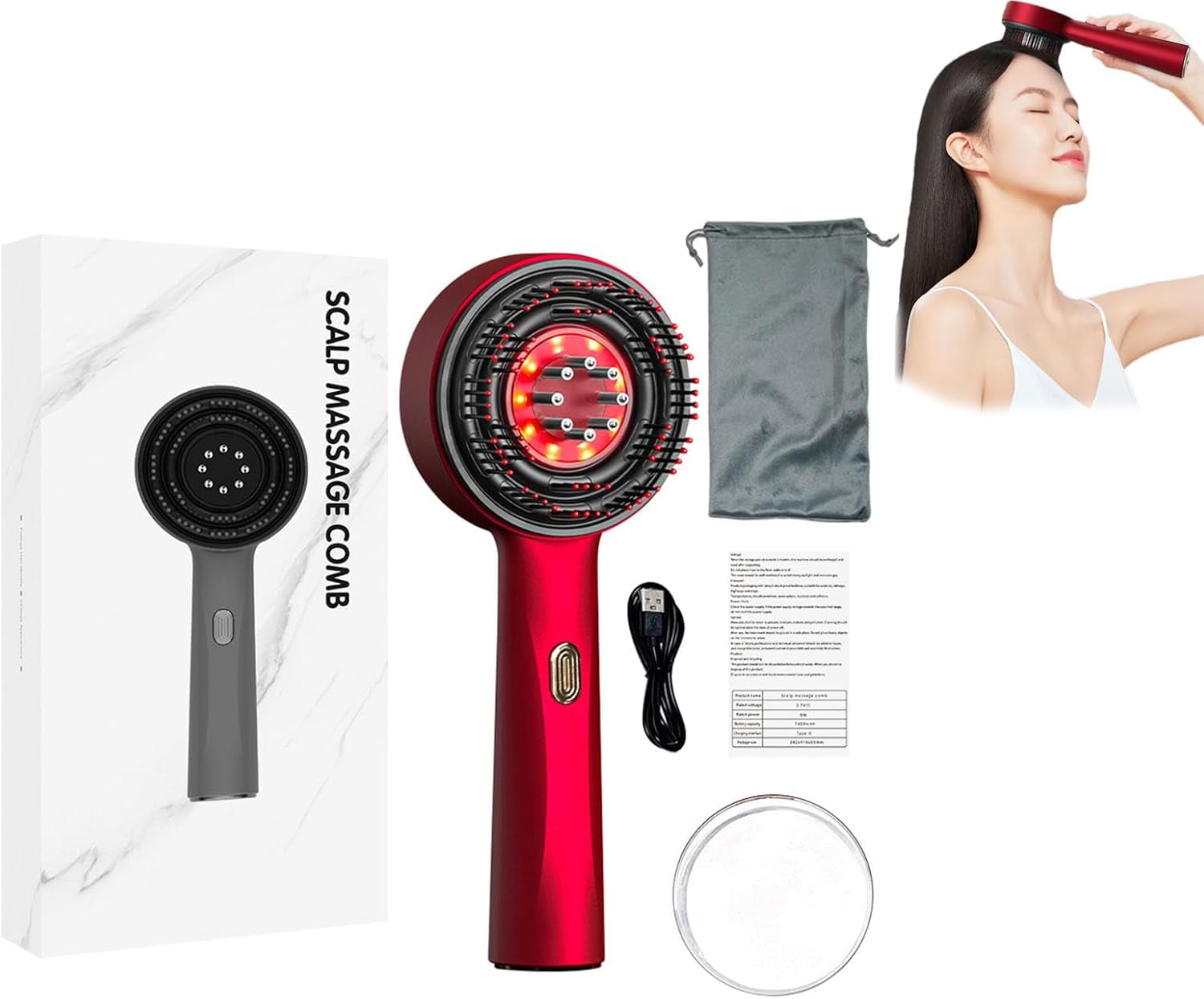 Electric Oil Applicator Scalp Massager 2 in 1.