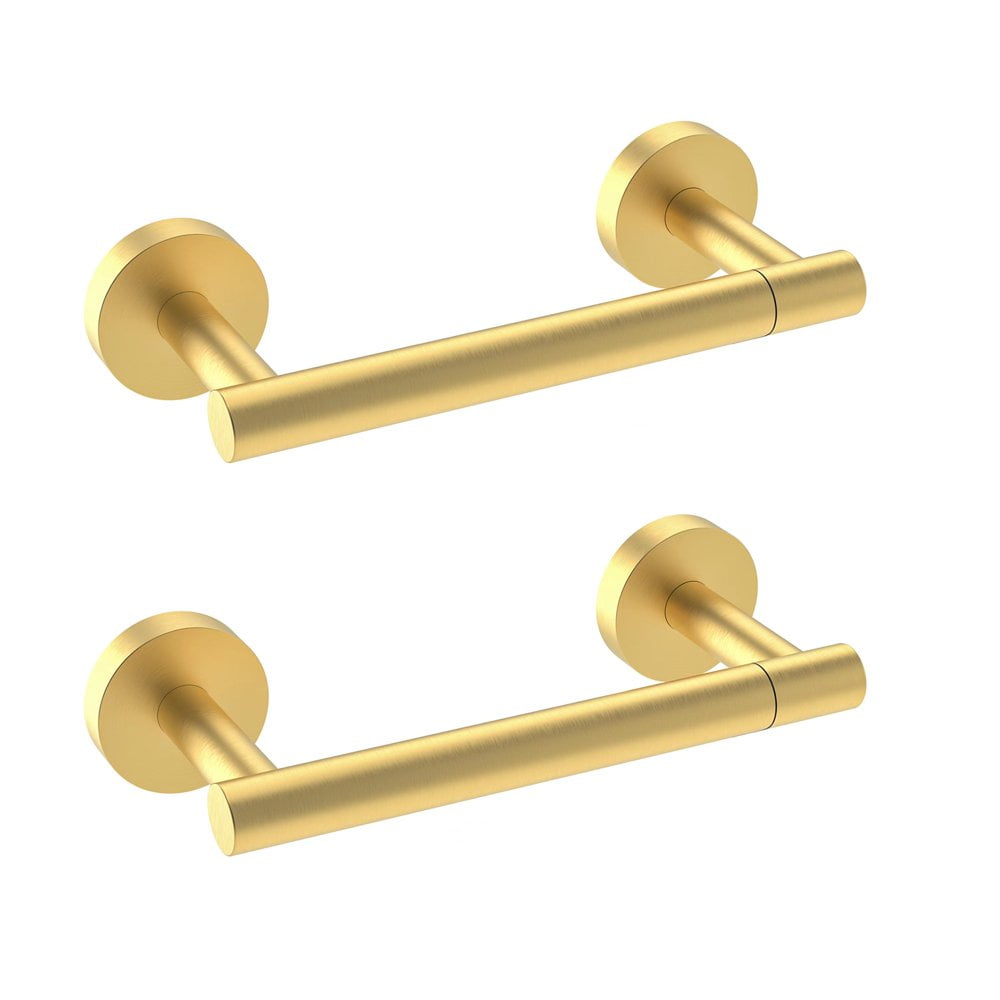 Matte Black and Gold Stainless Steel Double Post Toilet Paper Holder