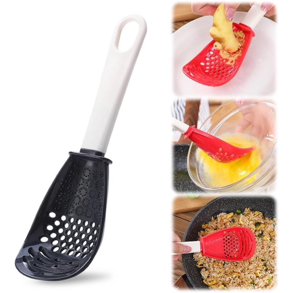 LANFENG Multifunctional Kitchen Cooking Spoon 2025 New Silicone Spatula Spoon Resistant Slotted Spoon, Colander Skimmer Scoop for Cooking Draining Egg