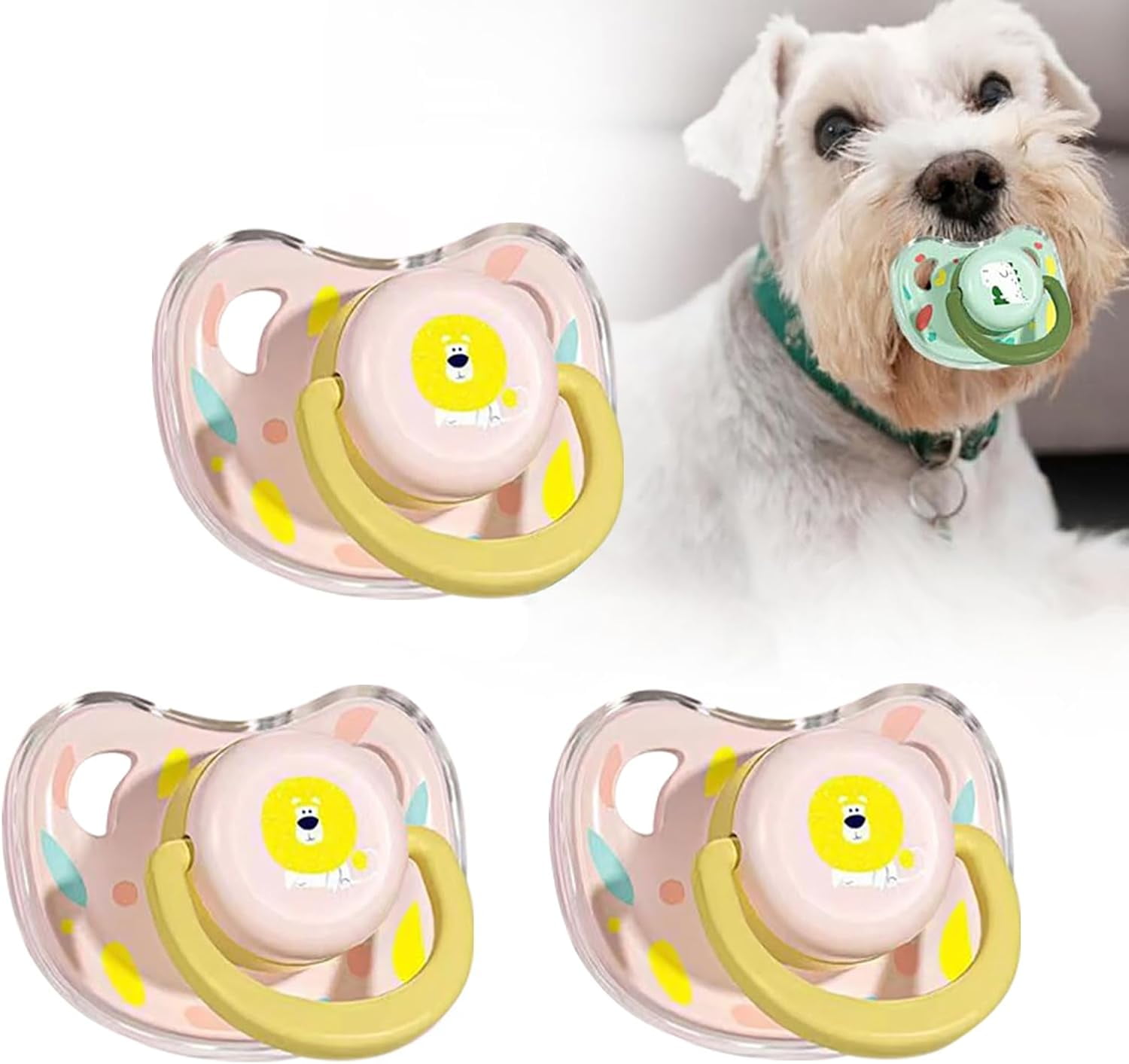 LANFENG New Calming Dog Pacifier Chew Toy,3Pcs Pet Dog Silicone ...