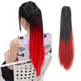 thumbnail image 1 of LANFENG Ombre Brown-Light Blonde Ponytail Claw Hair Piece for Women, Synthetic, Curly Wavy 24inch, 1 of 11