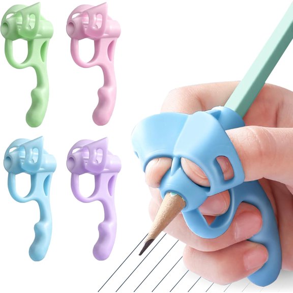 LANFENG Pencil Grips for  Handwriting, 5 Finger Silicone Pencil Holder for  Handwriting Aid Tools, Comfortable Pencil Grippers for Beginners Posture Correction Training Writing