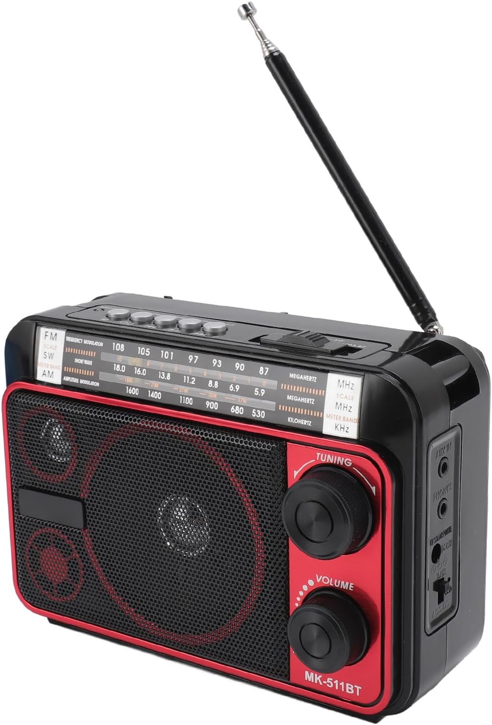 LANFENG Retro Portable Radio, FM AM SW Shortwave Radio with Bluetooth 5 ...