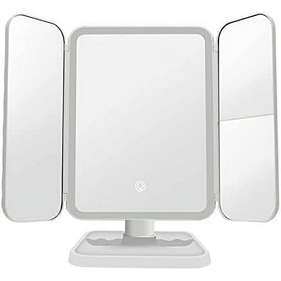 LANFENG Smart Mirror, Makeup Mirror with Lights and Magnification Smart Mirror Vanity Smart Makeup Mirror Travel, LED Trifold Makeup Mirror, Makeup Vanity Mirror with Lights