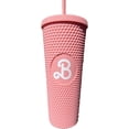thumbnail image 1 of LANFENG Sparkling Pink 24oz Tumbler Water Bottle with Straw Office & Outdoor Girls Travel Cup, 1 of 12