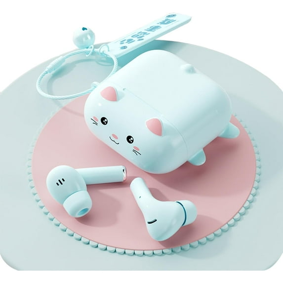 LANFENG True Wireless Purple Cute Earbuds Bluetooth Kawaii Headphones for Girls Small Mini Tiny Ear Buds for Noise Cancelling Earbuds TWS Earphones Wireless